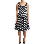 Dolce & Gabbana Polka Dot Sleeveless A-Line Dress WOMAN DRESSES Dolce & Gabbana Tan