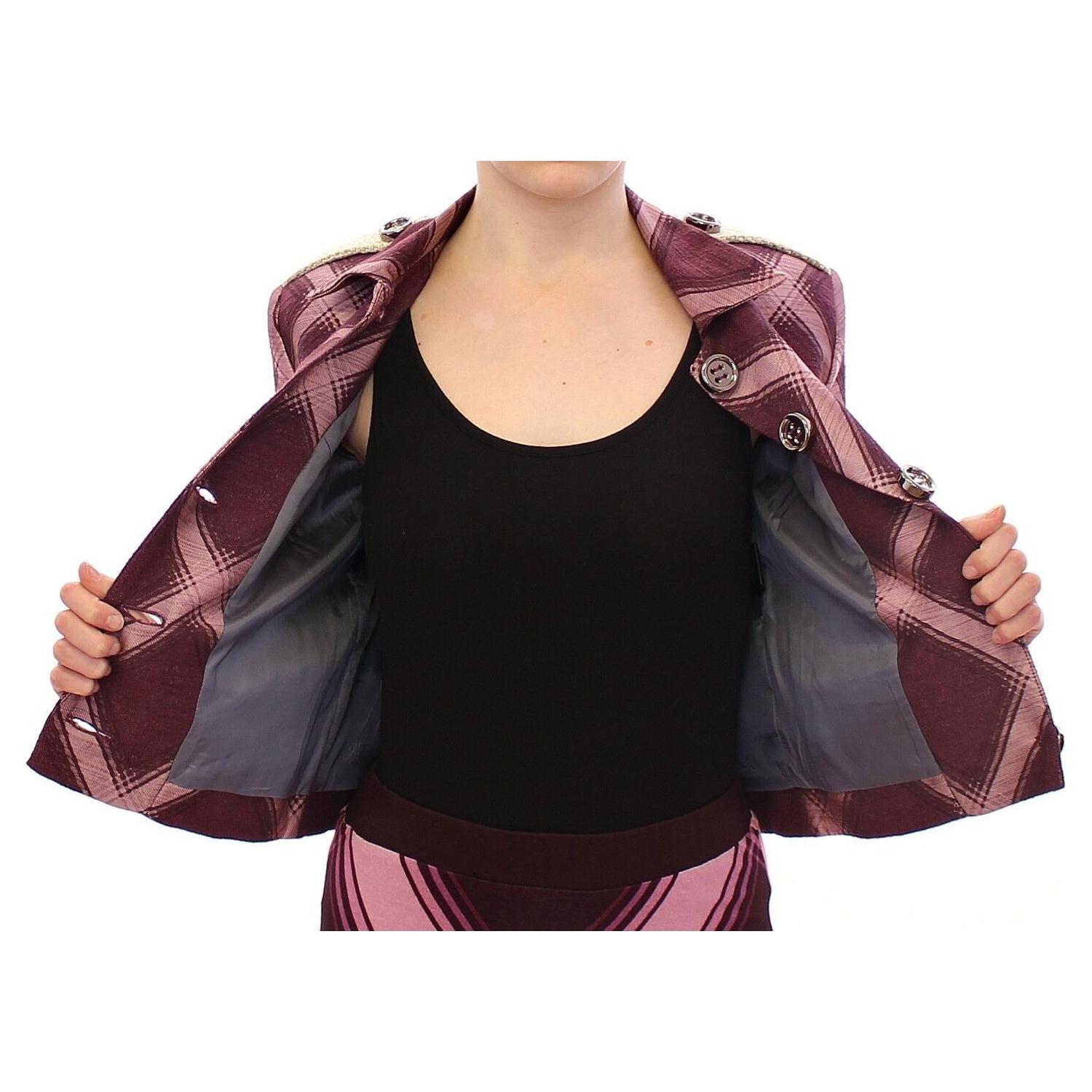 优雅多色格纹印花夹克