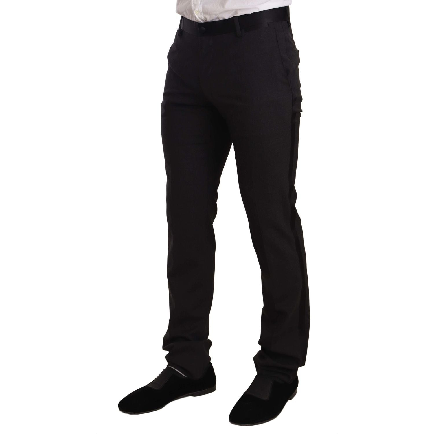 优雅蓝色两件套天鹅绒西装