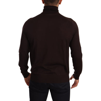 Dolce & Gabbana Brown Cashmere Turtleneck Pullover Sweater