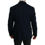 Dolce & Gabbana Elegant Slim Fit Dark Blue Men's Blazer Blazer Jacket Dolce & Gabbana Black