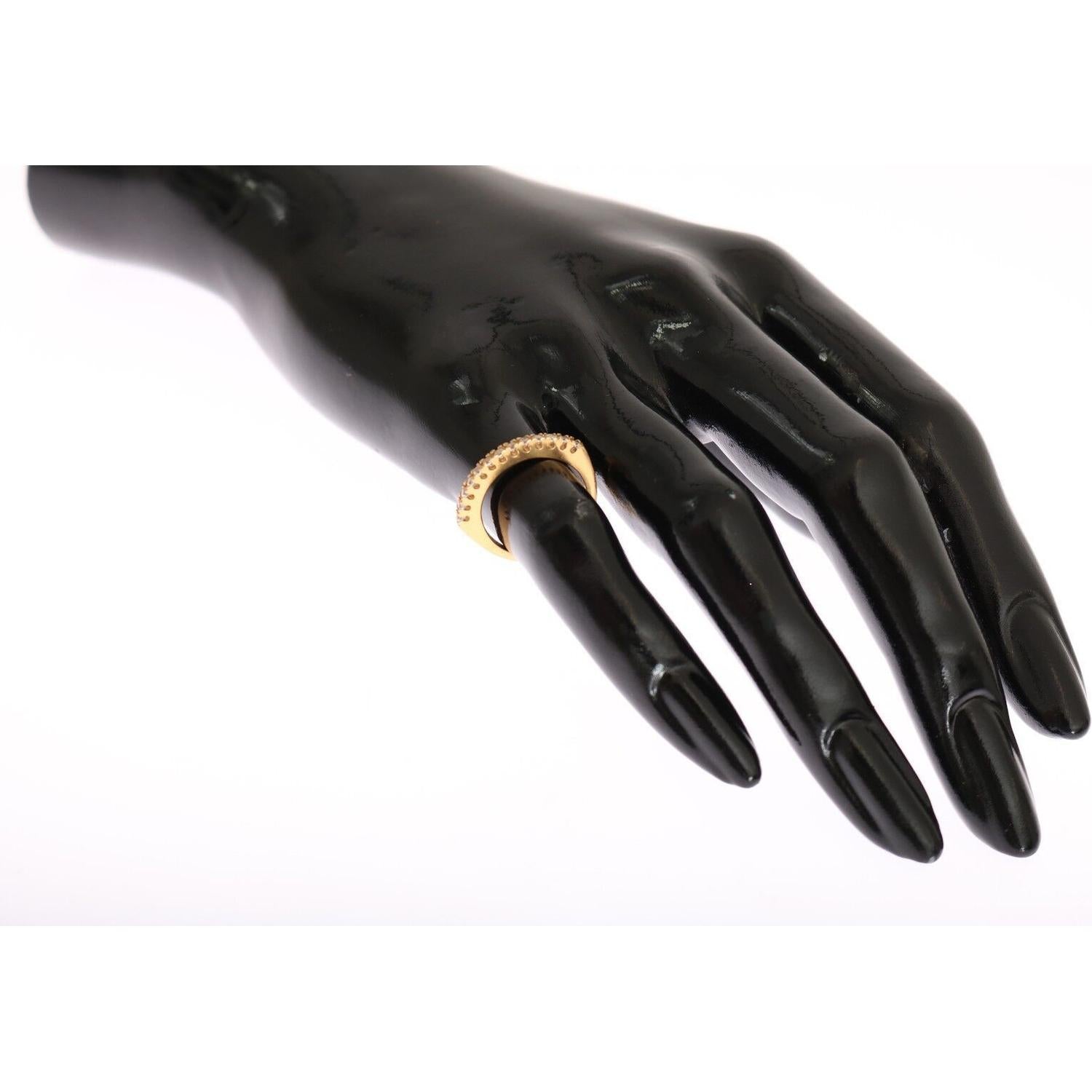 闪亮 CZ 水晶镀金戒指