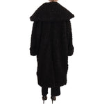 Dolce & Gabbana Black Polyester Fur Trench Coat Jacket JKT3044-36