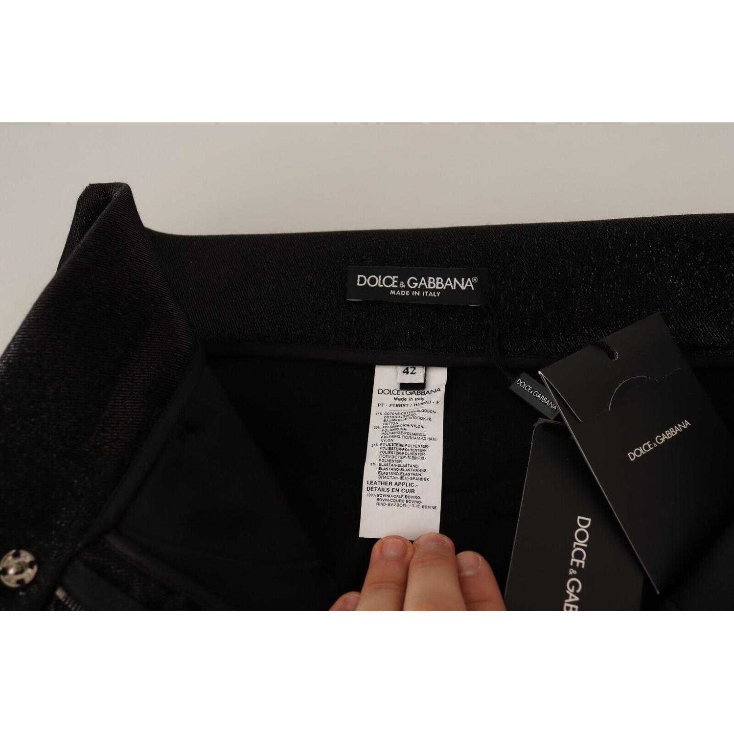 بنطلون دولتشي آند غابانا الأنيق ذو القصّة النحيفة والمقطوعة