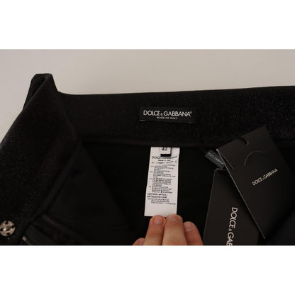 Dolce & Gabbana Black Silver Lurex Thread Cotton Stretch Pants Jeans & Pants