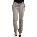Ermanno Scervino Gray Washed Low Waist Skinny Trouser Cotton Jeans PAN72067-27