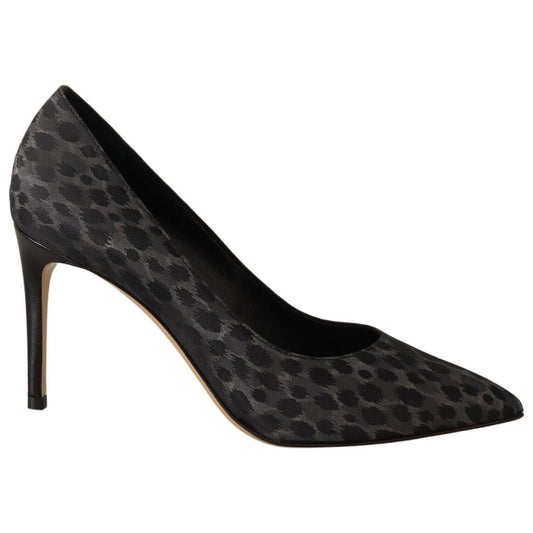 Sofia Elegant Black Leopard Print Leather Heels WOMAN PUMPS Sofia Black