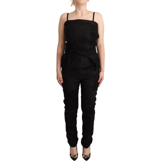 La Maison du Couturier Black Spaghetti Strap Jumpsuit Dress Jeans & Pants
