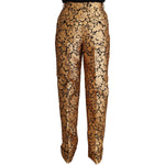 Dolce & Gabbana Elegant Floral Jacquard High Waist Trousers Jeans & Pants Dolce & Gabbana Sienna