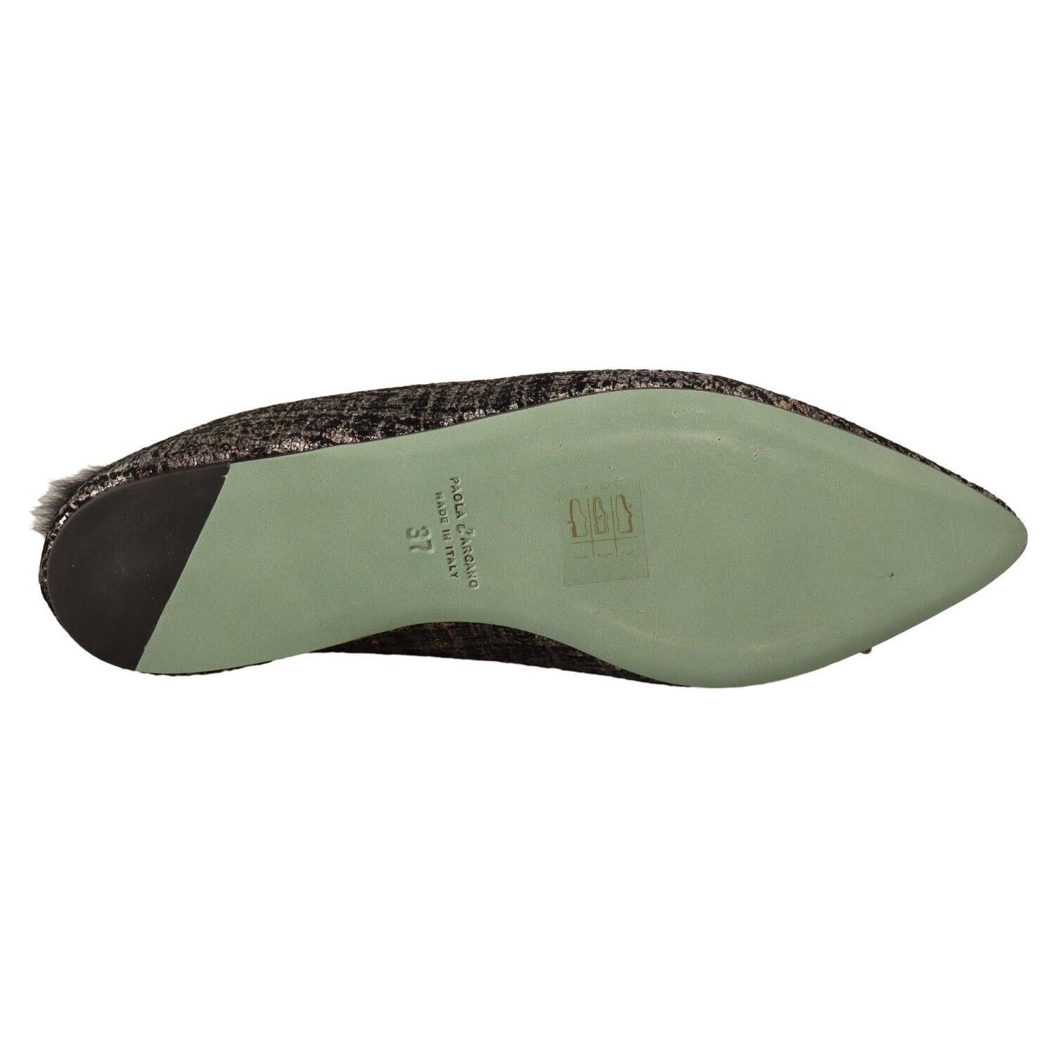 金色魔法皮革平底鞋