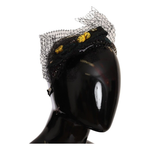 Dolce & Gabbana Silver Tiara Crystals Fruits Black Mesh Diadem Headband