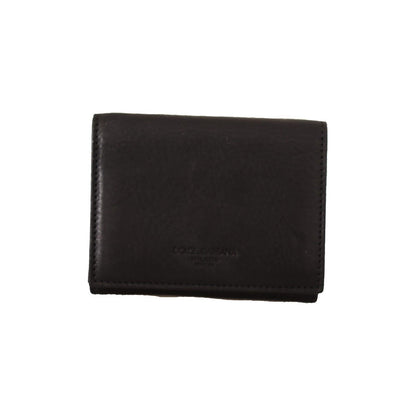 Dolce & Gabbana Black Leather Trifold Purse Belt Multi Kit Wallet WOMAN WALLETS