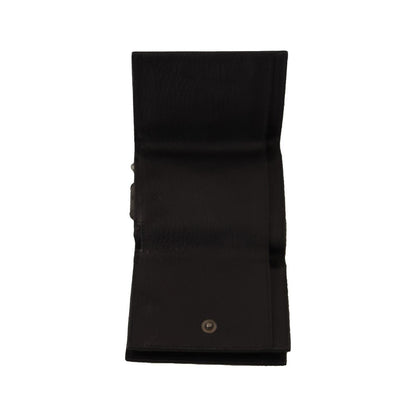 Dolce & Gabbana Black Leather Trifold Purse Belt Multi Kit Wallet WOMAN WALLETS