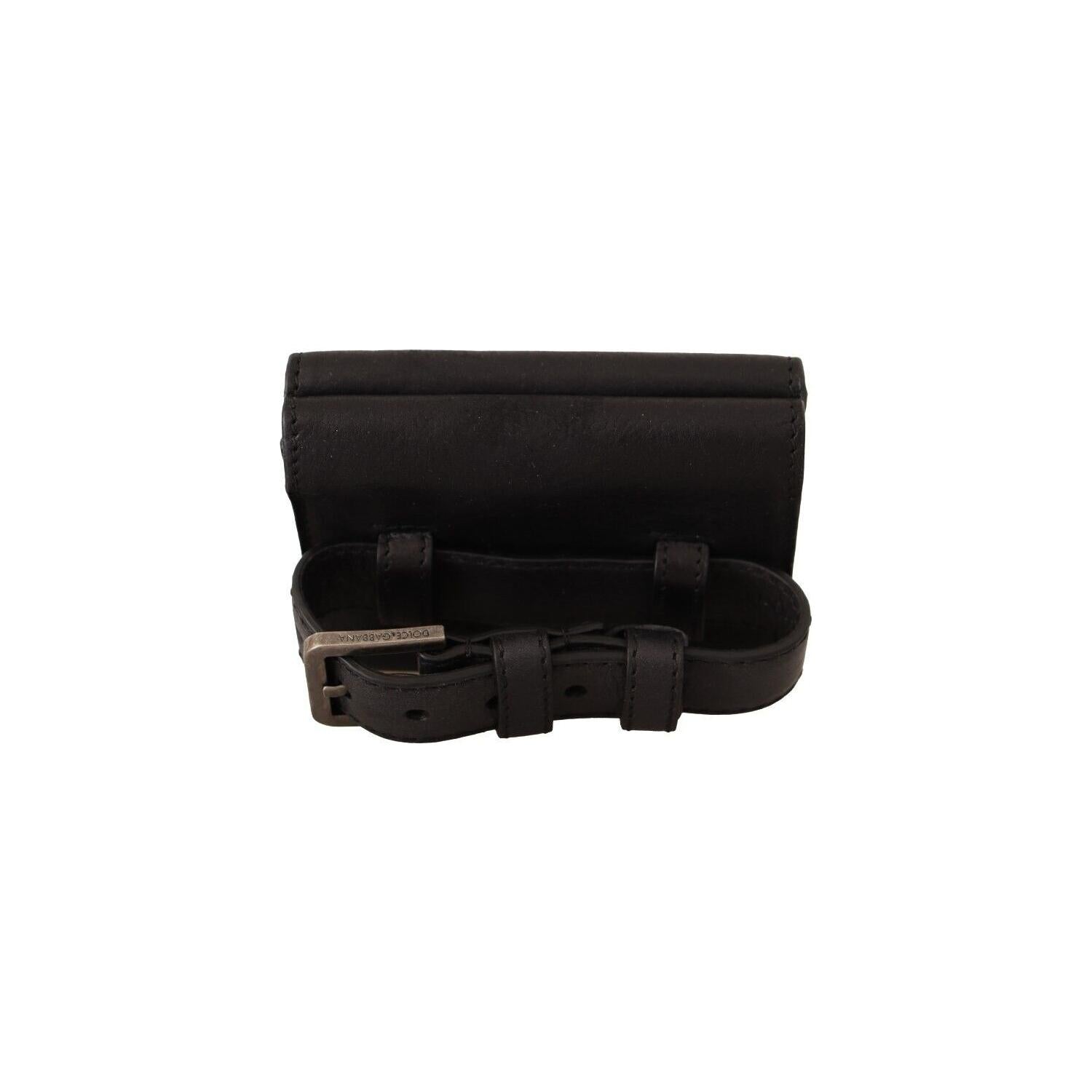 优雅黑色皮革三折多功能套件