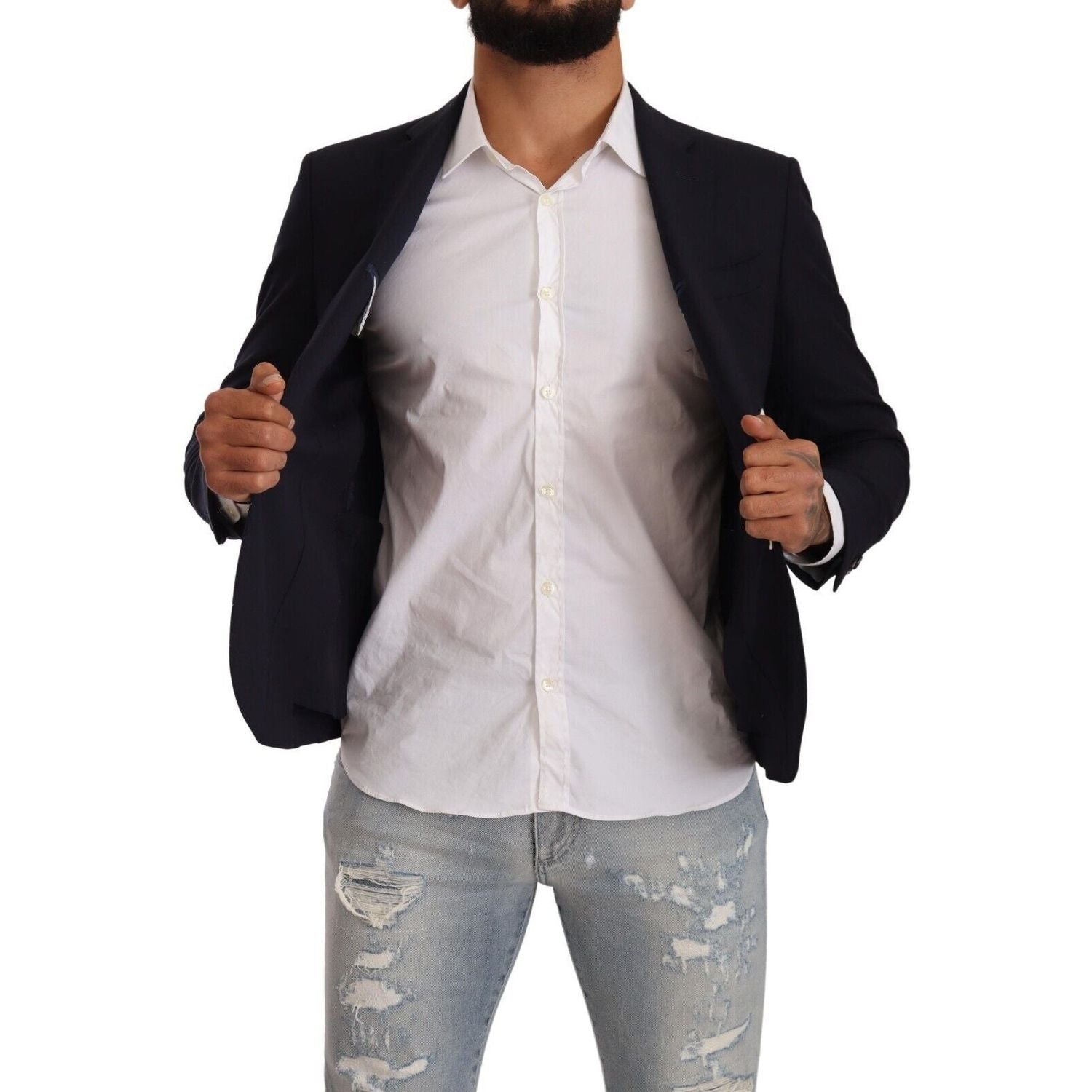 سترة دومينيكو تاغلينتي الأنيقة ذات الصدر الواحد باللون الأسود