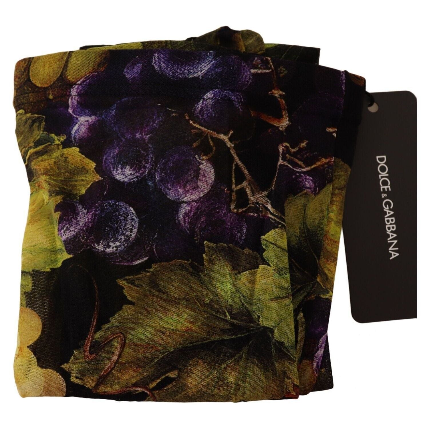 جوارب نايلون أنيقة بطبعة عنب أسود من دولتشي آند غابانا