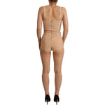 Dolce & Gabbana Beige Nylon Floral Lace Bodysuit Underwear TSH2695 - 36
