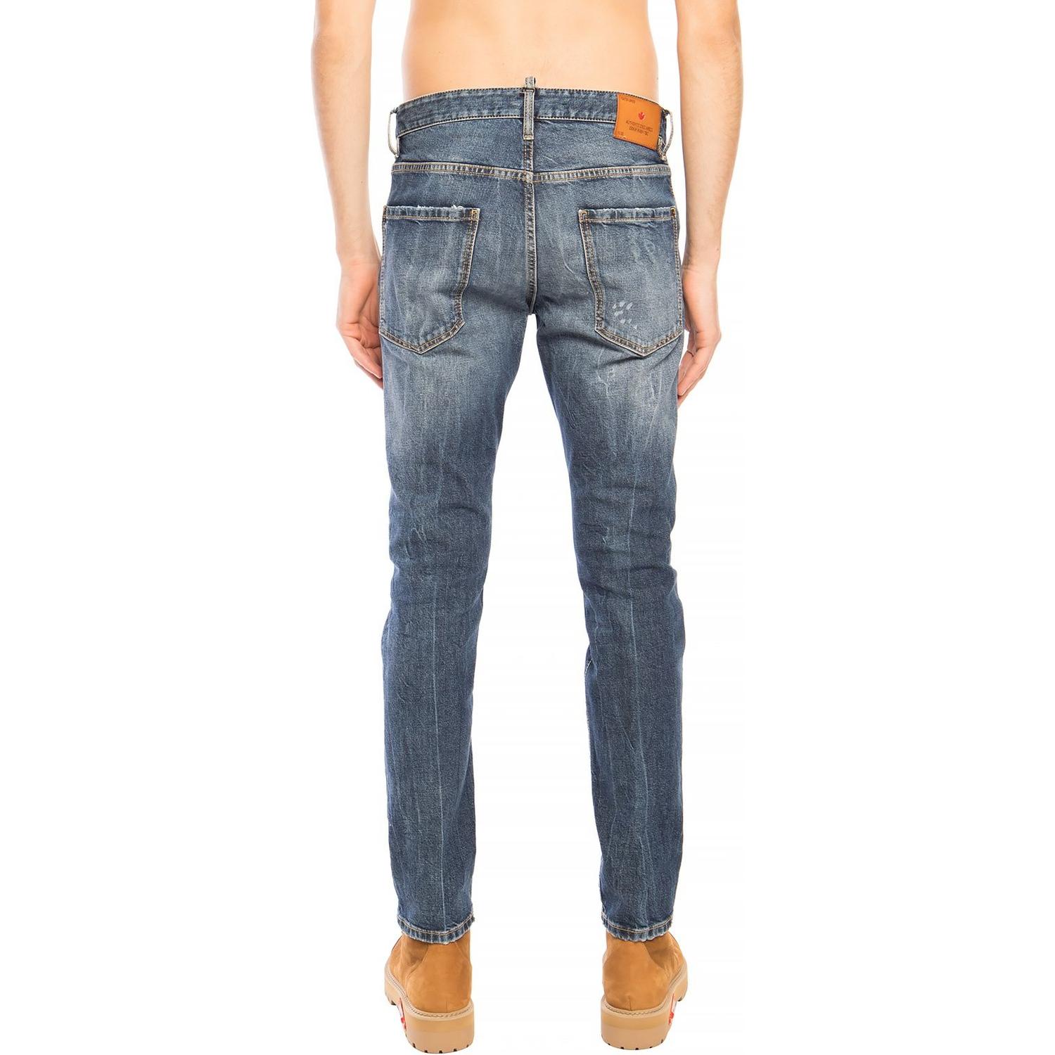 بنطلون جينز من Dsquared² Navy Distressed 'Cool Guy Jean'
