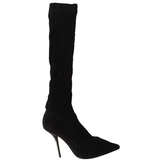 Dolce & Gabbana Elegant Black Stretch Socks Boots Dolce & Gabbana Black