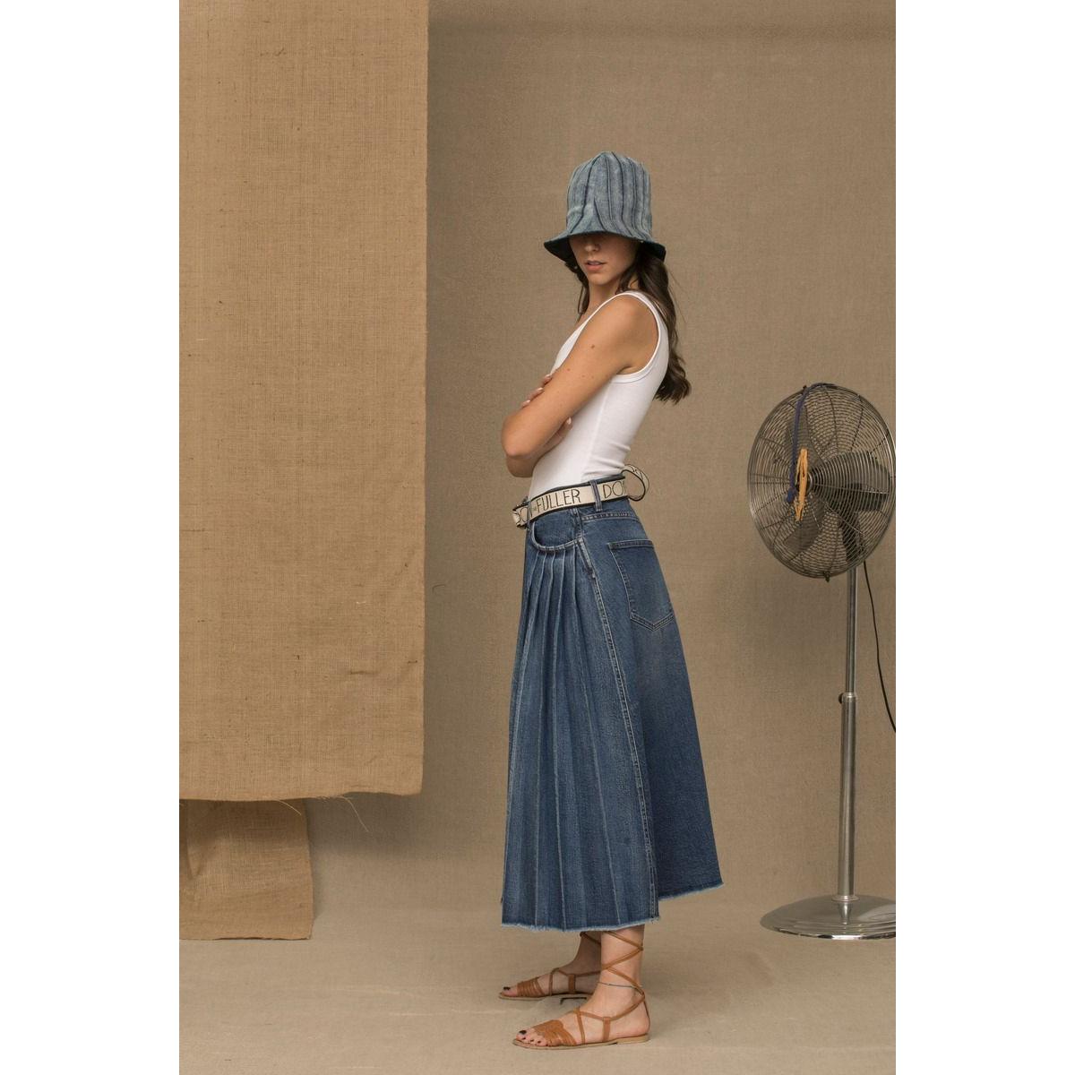Don The Fuller Blue Cotton Women Skirt DO-6921-31