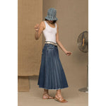 Don The Fuller Blue Cotton Women Skirt DO-6921-31