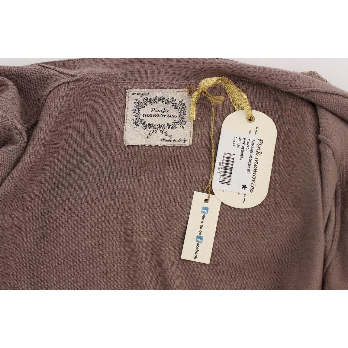 优雅紫色棉质蕾丝开衫