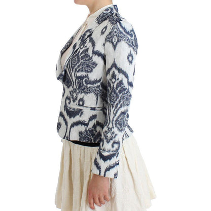 Christian Pellizzari Blue White Blazer Suit Jacket Blazer Jacket