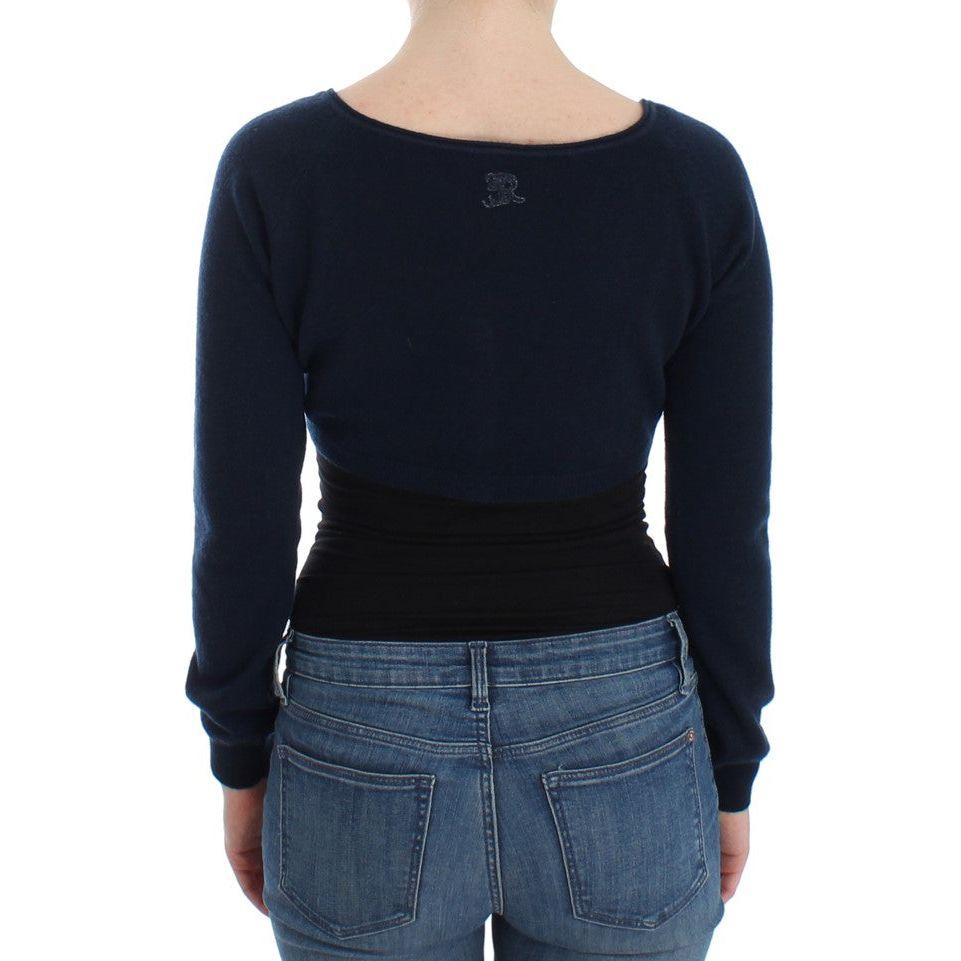Ermanno Scervino Blue Cashmere Cardigan Sweater