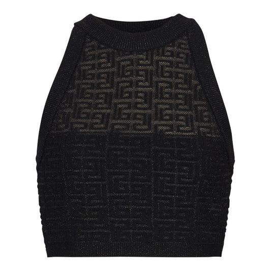 Balmain PB Labyrinth knit top DF1AB026KG96EAC