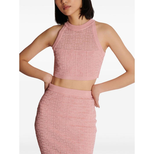 Balmain PB Labyrinth knit top DF1AB026KG96OIW