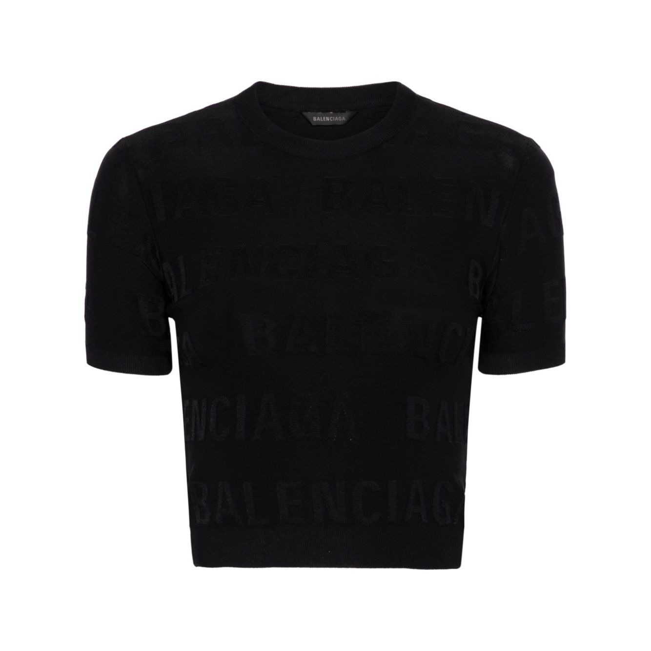 Balenciaga jacquard logo crop top Topwear