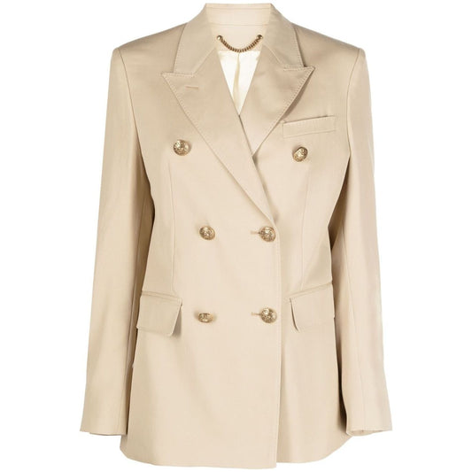 Golden Goose Virgin Wool Peak Lapels Jackets Beige