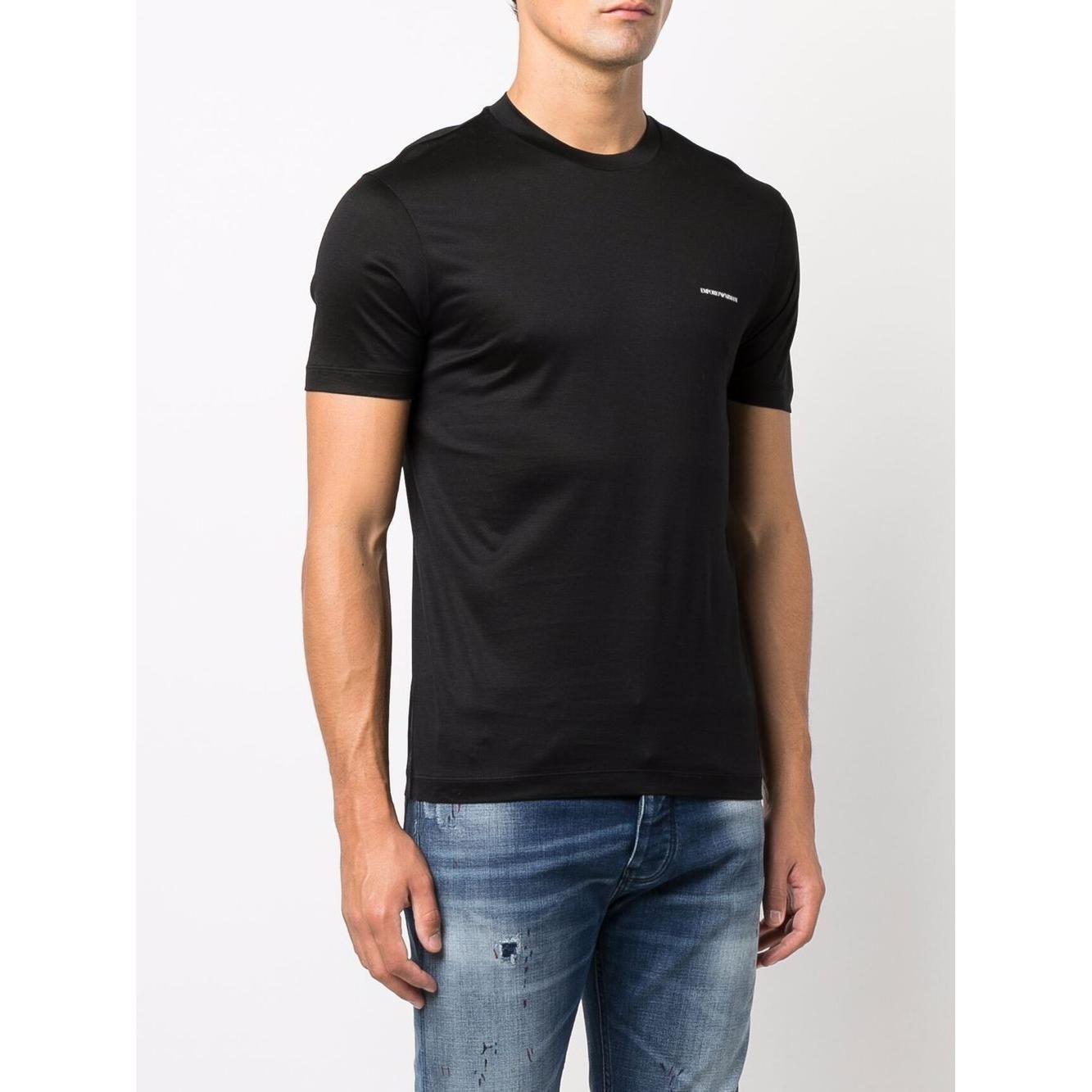 Emporio Armani ASV Lyocell blend jersey T-shirt with micro logo lettering 8N1TD81JUVZ0999-P25