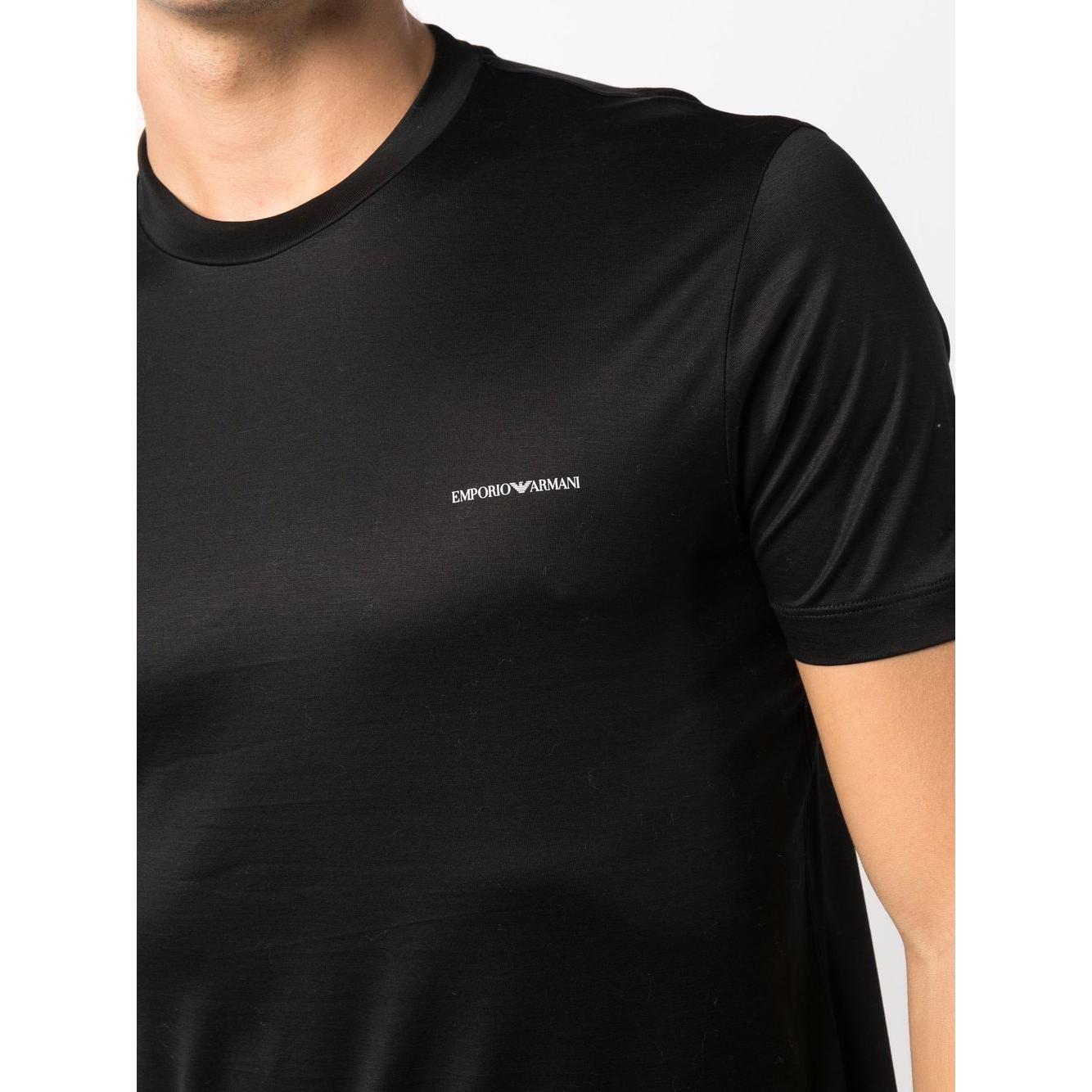Emporio Armani ASV Lyocell blend jersey T-shirt with micro logo lettering 8N1TD81JUVZ0999-P25