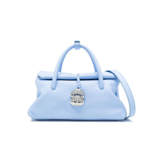 Zanellato Dotto small bag in hammered leather Handbag Zanellato Light Blue