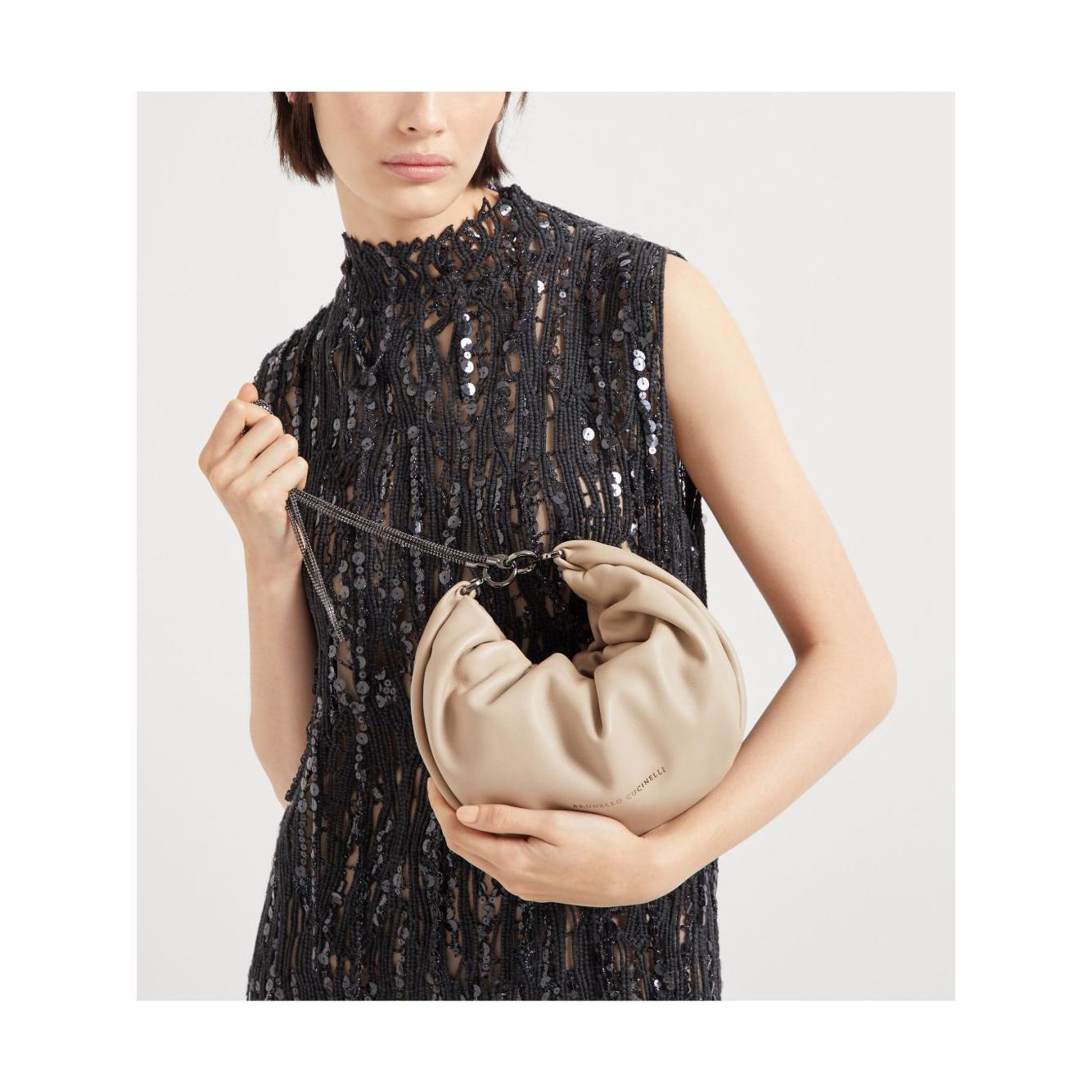 Brunello Cucinelli Monili Shoulder Bag with Chain MBGPD2666C3251-P25