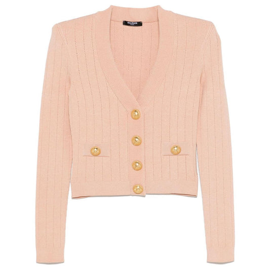 Balmain cropped Knit cardigan DF1KL007KB070LB-P25