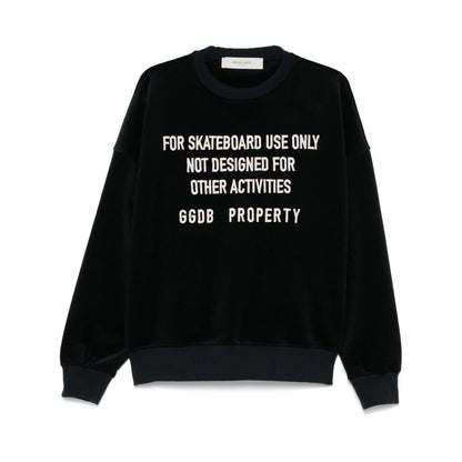 Golden Goose crew neck sweatshirt with embroidered lettering Topwear