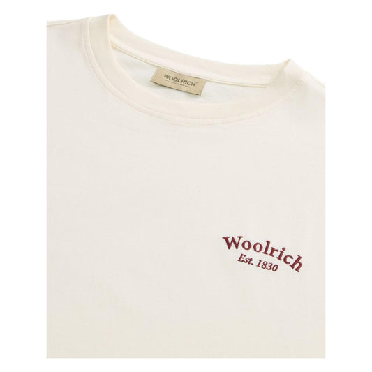 Woolrich Pure Pima Cotton T-Shirt with Logo Topwear Woolrich Antique White