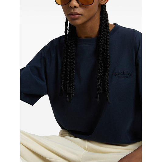 Woolrich Pure Pima Cotton T-Shirt with Logo Topwear Woolrich Black