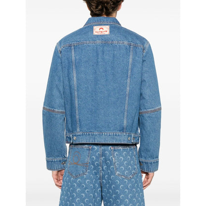 Marine Serre crescent moon-print denim jacket Jackets