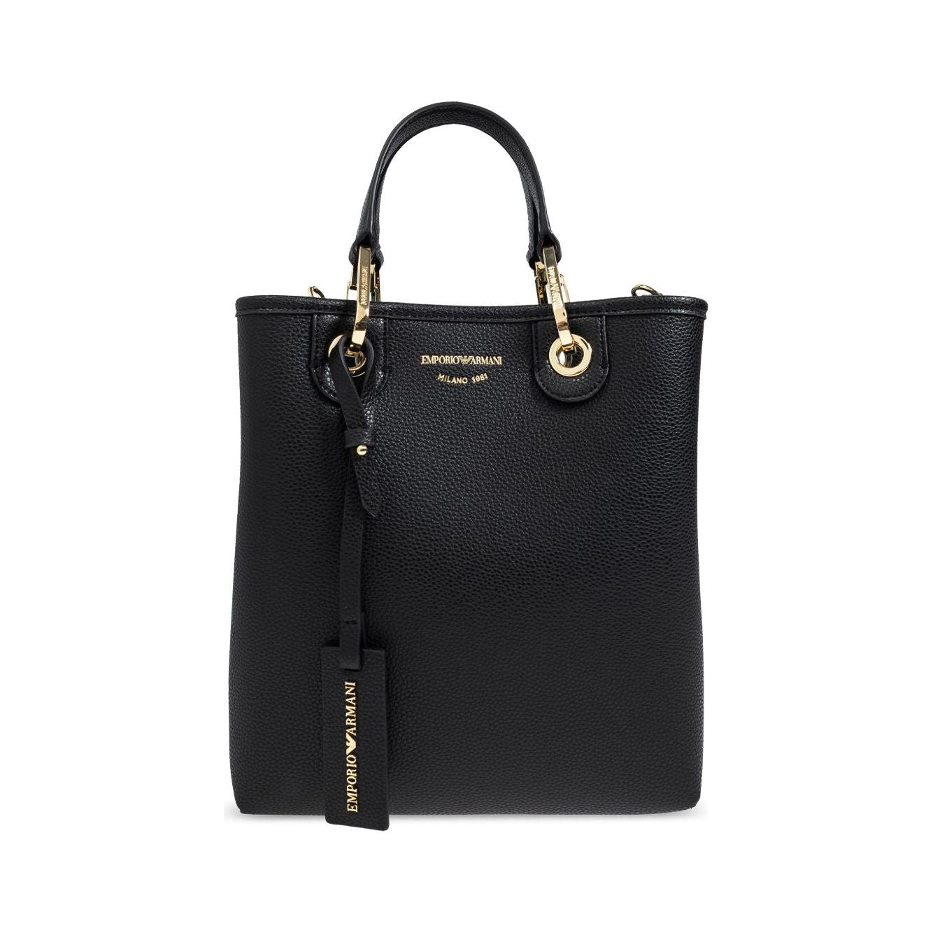 Front view with bag zipped and handles upright.