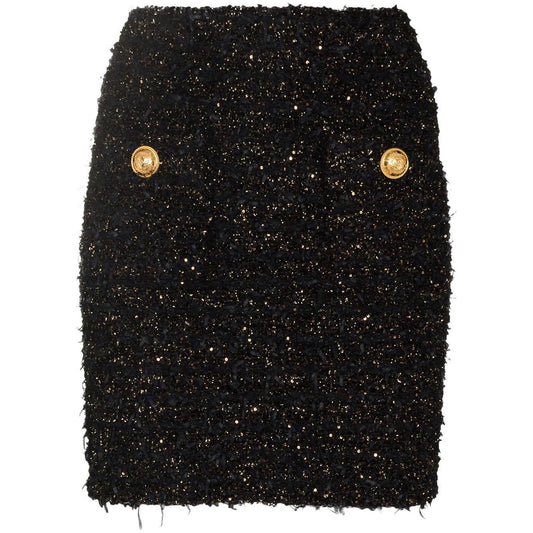 Balmain high-rise tweed miniskirt EF1LB015KB19EAD-P25