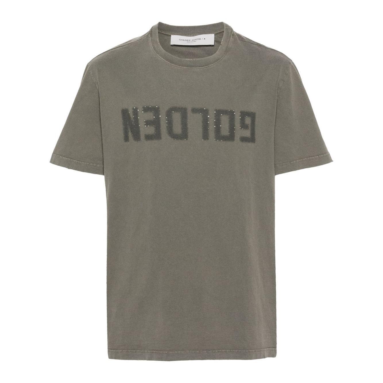 Golden Goose Logo Print Cotton T-Shirt GMP01220P00067135479-P25