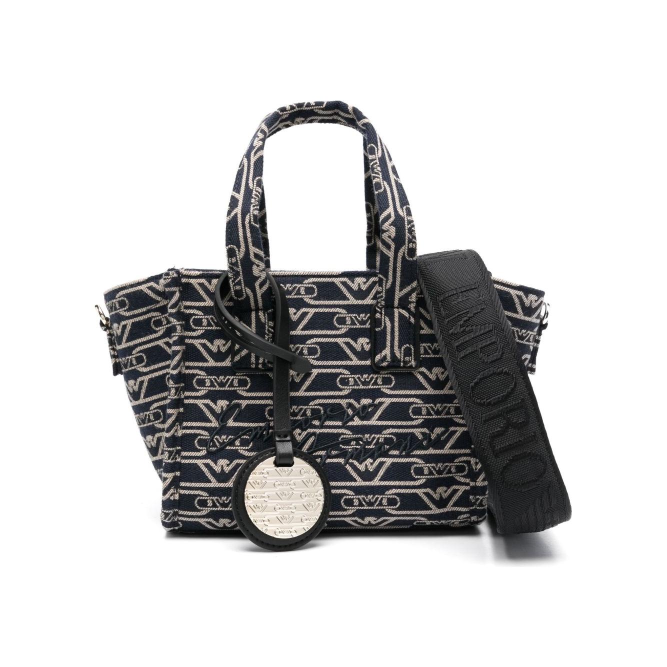 Front view with bag zipped and handles upright.