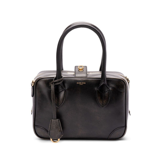 Golden Goose Vita Bag in smooth black leather and gold details