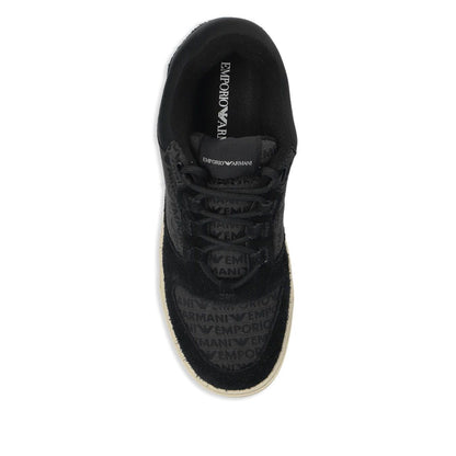 Emporio Armani Sneakers in jacquard fabric with logo lettering and suede Sneakers