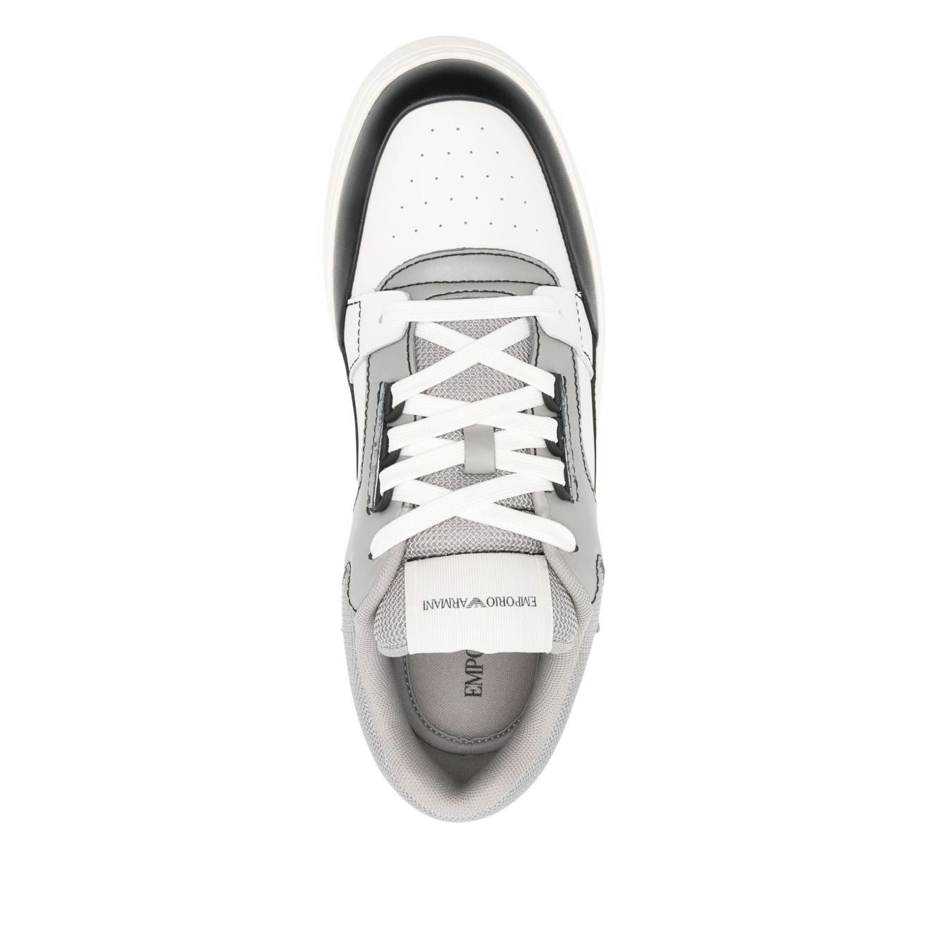 Emporio Armani Leather and mesh sneakers with contrasting details Sneakers