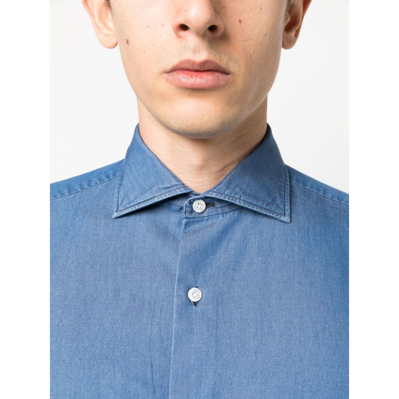 FINAMORE 1925 NAPOLI Shirts Clear Blue Shirts