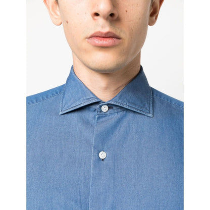 FINAMORE 1925 NAPOLI Shirts Clear Blue Shirts